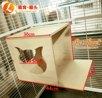 Plateforme suspendue et nids en forme de capsule spatiale en bois pour cages à chats - Modèle spécifique - Villa pour chats avec espace libre et structures d'escalade
