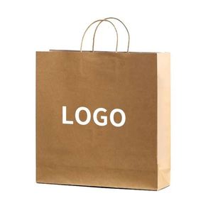 Custom Logo Luxury Recyclable Kraft <b>Paper</b> <b>Bags</b> for Supermarket Use with Eco-friendly Ink and Ribbon Handle - Product Image 5