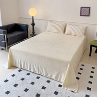 Nouvel Arrivage – Parure de Lit Hôtelière et Domestique 4 Pièces en Polaire de Vison Blanc Pur Style Nordique, Ultra Douce et Moelleuse, Motif Patchwork, Idéale pour Mariage