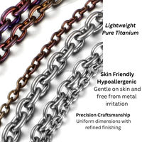 Chaîne à maillons en titane pur en forme de O 3mm 4mm, collier unisexe tendance pour soirée, bijoux de mode pour couples, Nirtoulbe, évaluation par une tierce partie