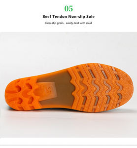 أحذية مطر سوداء مقاومة للانزلاق والزيوت والأحماض، مصنوعة من البولي فينيل كلوريد اللامع، مع مقدمة مركبة وشعار مخصص، مقاومة للماء وقابلة للتنفس ومتينة - Product Image 4