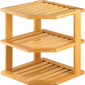 Estante de secado de bambú funcional para uso doméstico, cocina, tarro de especias de madera, organizador de almacenamiento y escurridor para platos, frutas y verduras - Product Image 1