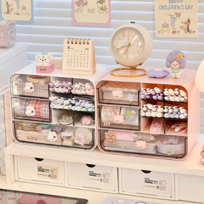 Cute Multifunctional Acrylic Drawer Organizer Pen