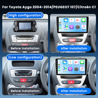 Autoradio Podofo 10'' pour Toyota Aygo 2004-2014/Peugeot 107/Citroën C1 avec CarPlay sans fil/Android Auto 2+64G WiFi GPS OEM/ODM