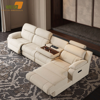 Sofá Modular Eléctrico Moderno Esquinero Inteligente en Forma de L para Cine en Casa Mueble Multifuncional para Sala de Estar Plegable con Masaje y Refrigeración