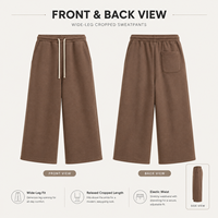 Pantalon de jogging imperméable coupe-vent à séchage rapide, taille élastique, jambe large, coupe courte, pour homme, style athleisure classique
