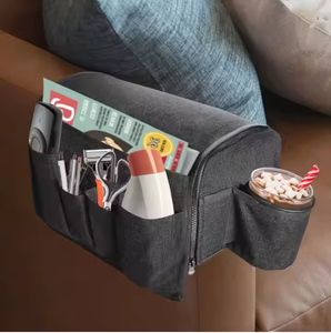 Hot Wholesale Recliner Chair Armrests Storage <b>Bag</b> with Detachable Tray PU Sofa Chair Armrest Caddy Sofa Side Hanging <b>Bag</b> - Product Image 6