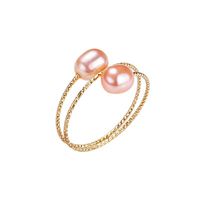 Bague HECATE de luxe en perle d'eau douce Mabe en forme de riz, laiton plaqué or 18 carats, qualité AA, design ouvert pour femme