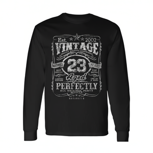 Camiseta vintage de manga larga para el 23º cumpleaños de 2002, edición limitada, diseño perfectamente envejecido - Product Image 2