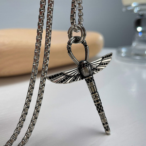 Hip Hop 18k Plaqué Or Libellule Pendentif En Acier Inoxydable Coulée Collier <span class=keywords><strong>Croix</strong></span> <span class=keywords><strong>de</strong></span> Vie <span class=keywords><strong>Ankh</strong></span> Pendentif pour Hommes Amulette <span class=keywords><strong>De</strong></span> Protection - Product Image 5