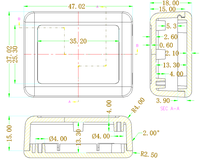 Boîtier de capteur IoT miniature BMD 60012 en plastique ABS IP54 pour appareil de données, vente chaude, format de bureau, 47 x 37 x 18 mm