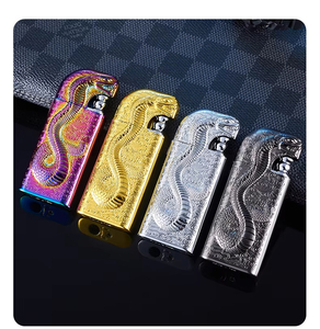 Allume-cigare double à logo personnalisé Allumeur en métal <span class=keywords><strong>serpent</strong></span> de secours Briquets à cigare Dragon Torche à flamme rechargeable à jet de butane - Product Image 6