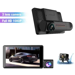 Registratore di guida 4.0 p da 1080 pollici 3 fotocamere Dash Cam anteriore e posteriore con obiettivo grandangolare retrovisore veicolo Blackbox per auto