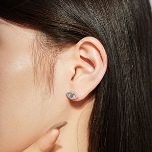Nouvel Arrivage Dylam – Boucles d'Oreilles Clous en Argent S925 Rhodié Or 18K, Diamant Bleu, Œil Maléfique Creux, Saphir et Zirconia 5A - Product Image 4