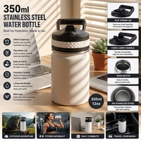 Gourde isotherme en acier inoxydable Jiahe 350 ml, avec logo personnalisé, pour enfants, sans BPA, à large ouverture.