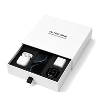 Boîte à tiroir en papier personnalisée pour l'électronique, insert en mousse EVA laminée mate, fabrication sur mesure