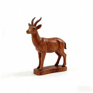 Sculpture abstraite artisanale en bois africain authentique, idéale pour un cadeau - Product Image 5