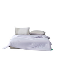 Ensemble de couvertures d'été en coton soyeux à motif uni, comprenant une couette climatisante et un drap-housse, quatre pièces, lavable en machine