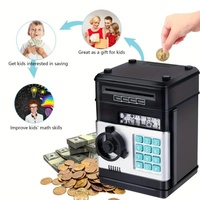 Mini Caja Fuerte Electrónica Automática de Plástico para Niños, Juguete de Banca y Dinero con Contraseña, Contador y Cerradura con Llave