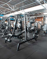 Tour de musculation multi-gym en acier à charge libre, système double avec banc inclinable pour les exercices de pression des bras, du dos, des épaules et de la poitrine