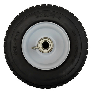 Solid Polyurethane Foam <b>Wheel</b> 9X3.50-4 With Grease Fitting <b>For</b> Warehouse <b>Trolleys</b> And Handcarts - Product Image 2