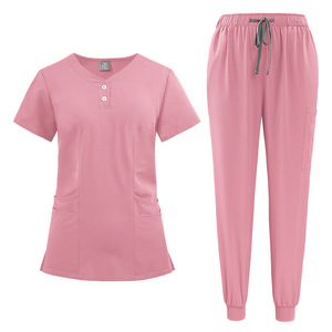 42162 Hospital Button Sweat Suits Mujeres Biker Short Work Out <span class=keywords><strong>Ropa</strong></span> para damas - Product Image 1