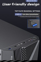 Excellent Value Micro Computer Case for Gaming Horizontal Tempered Glass Front with Mesh for PC Tower & Desktop PCs