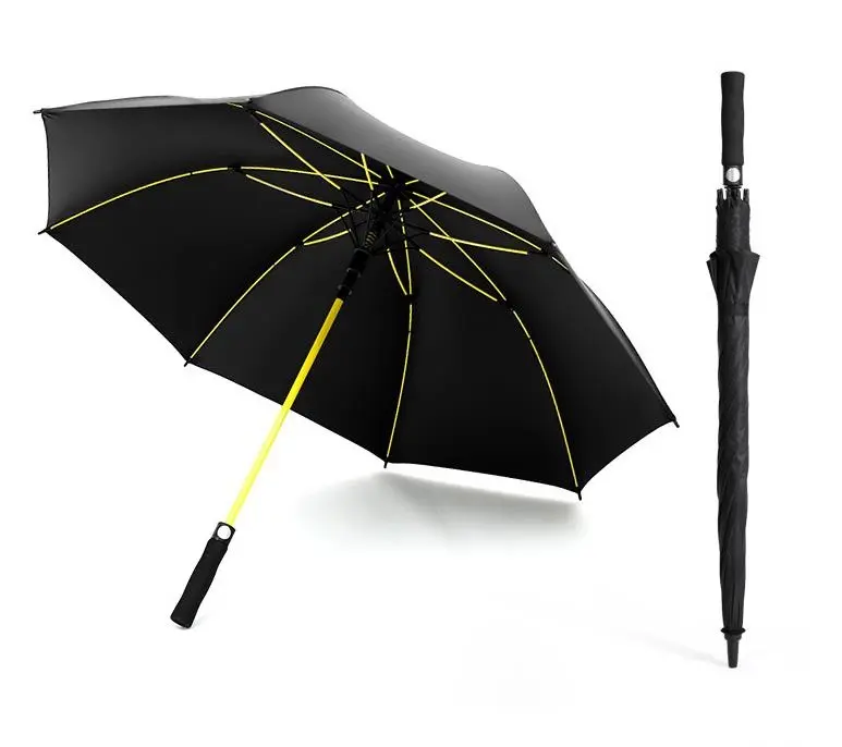 מותאם אישית קידום אוטומטי פתוח גדול גדול גודל חזק סערת Windproof ישר גולף מטרייה עם הדפסת לוגו