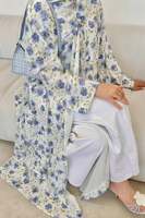 Ensemble Abaya en Chiffon Floral avec Hijab Assorti |   Robe Abaya légère d'été |   Modeste et élégant
