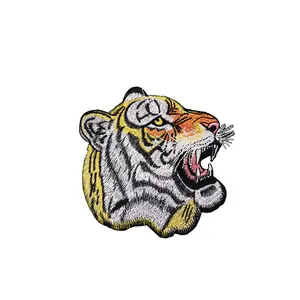 Patch personnalisé avec logo animaux tigre, brodé sur veste, vente en gros, unités