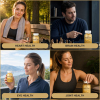 Gélules d'huile de poisson Oméga 3 600 mg EPA 360 mg DHA 240 mg Faciles à avaler Complément alimentaire 60 unités pour adultes
