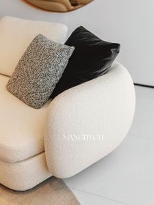 Divano in Tessuto Minimalista Italiano di Alta Gamma MANGITECH Saint Germain, Divano Angolare in Pelle di <span class=keywords><strong>Agnello</strong></span> per Soggiorno - Product Image 5