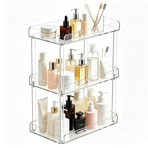 Organizador de Baño Acrílico Transparente Antiamarilleo de Tres Niveles, Personalizable con Soporte de Fábrica - Product Image 1