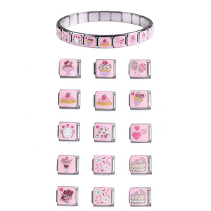 Italian Charms Cute Cartoon <b>Personality</b> Stainless Steel Platinum Plated Charm Module Bracelet Ice Cream Cake Handmade DIY - Product Image 1