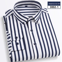 Neue Frühlingsmode Lässiges Herren-Streifenhemd Stretch-Hemd Business-Stil Langarmhemd