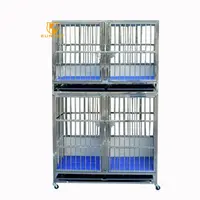 EUR PET - Double Layers Folding Stainless Dog Cage