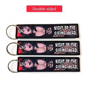 2026 New Trend <b>Custom</b> Logo Embroidered Motorcycle <b>Key</b> Chain Promotional Gift with Flag Embroidery Carabiner Keychain Tag - Product Image 3