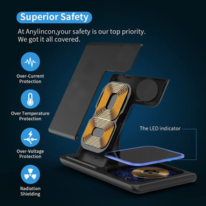 Cargador inalámbrico 3 en 1, soporte plegable para teléfono, carga rápida Qi para Apple, Huawei, reloj y auriculares, entrada tipo C - Product Image 2