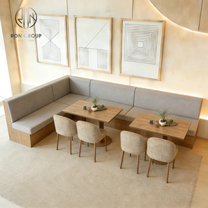 Ensemble de mobilier de restaurant en bois courbé : banquette, table, chaise et canapé pour café - Product Image 5