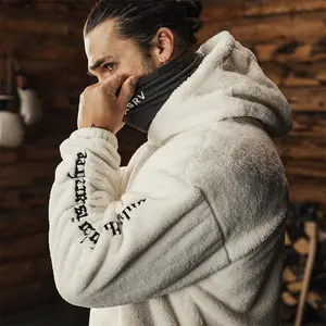 Toptan Hoodie erkekler için koşu pantolonları takım yüksek kalite hiçbir dize moda özel boş erkek Hoodies ceket erkekler için kış