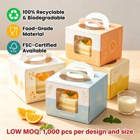 Petite boîte alimentaire avec fenêtre, personnalisable avec logo, en papier kraft, conteneur à emporter, écologique, pliable, pour boulangerie, desserts et collations