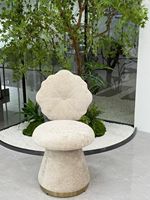 Banc minimaliste moderne avec base en métal et assise en tissu, design contemporain pour hôtel, école, salon, chambre à coucher, siège individuel