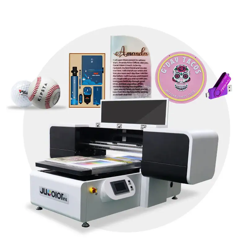 Jucolor High quality 2880 dpi UV printer for canvas wood acrylic uv flatbed printer 6090
