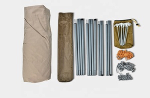 HISPEED <span class=keywords><strong>5x5</strong></span> Lonas para acampar Revestimiento plateado Protección UV <span class=keywords><strong>Lona</strong></span> plegable Refugio Portátil Cuadrado Sombra para exteriores - Product Image 2