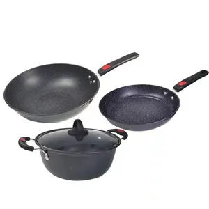 Kochgeschirr Set Töpfe und Pfannen Antihaft Küche Camping Kochgeschirr Sets Kochtopf Hot 3 Pcs Minimalist Gusseisen 10 Sets