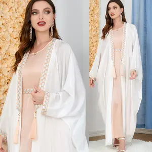 U.Chic Ramadan Eid Abaya Dubai Turkey Muslim Dress Islamic Clothing Maxi 2 Pieces Long SleeveDresses