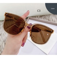 Lunettes de Soleil Pliables Carrées à Monture Complète UV400 Tendance pour Femme