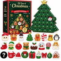Calendrier de l'Avent de Noël 24 Jours : Boîte Surprise Scintillante et Moelleuse – Jouets Squishies Mignons pour le Compte à Rebours des Fêtes – Cadeau de Noël