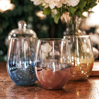 Verre à vin en forme d'œuf soufflé de style nordique personnalisé, verre à vin créatif électroplaqué coloré, verres à vin Cupidon pour fête