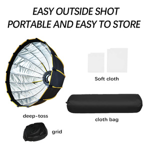 Parabole en plastique 60/70/90/120 cm pour un montage rapide professionnel avec grille et monture Bowens pour éclairage LED de studio - Product Image 2